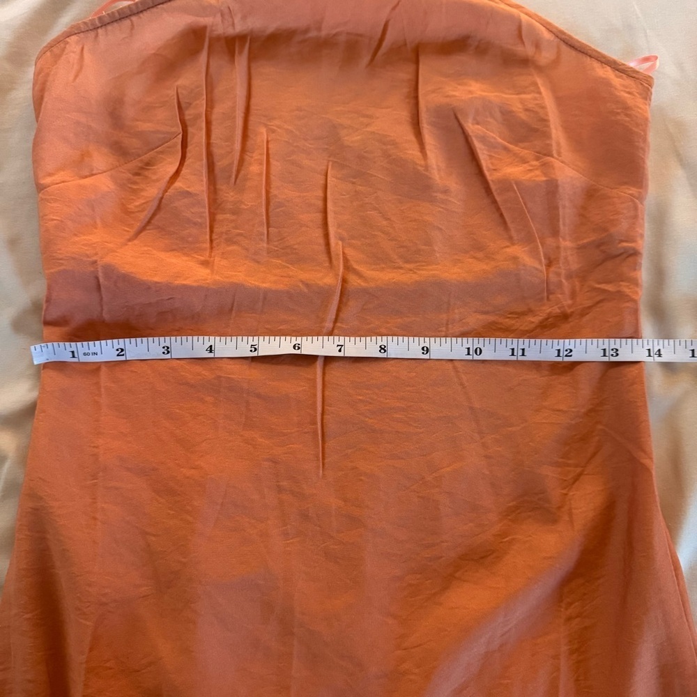 NWT Madewell One-Shoulder Midi Slit Dress size 00 Orange NP094 - Picture 11 of 16